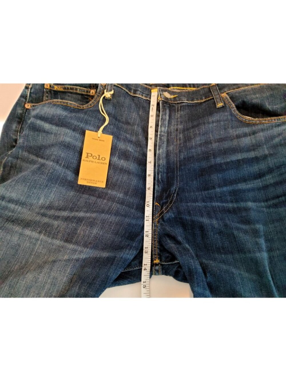 NWT Polo Ralph Lauren The Parkside Active Taper Coolmax Mens Blue Jeans 42T X 38 - Picture 4 of 16